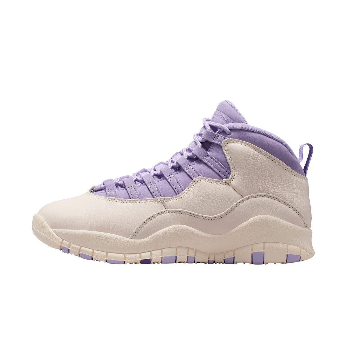 Air Jordan 10 Retro (Chalk/hydrangeas-wild Grape) for Women - product image from the listing.