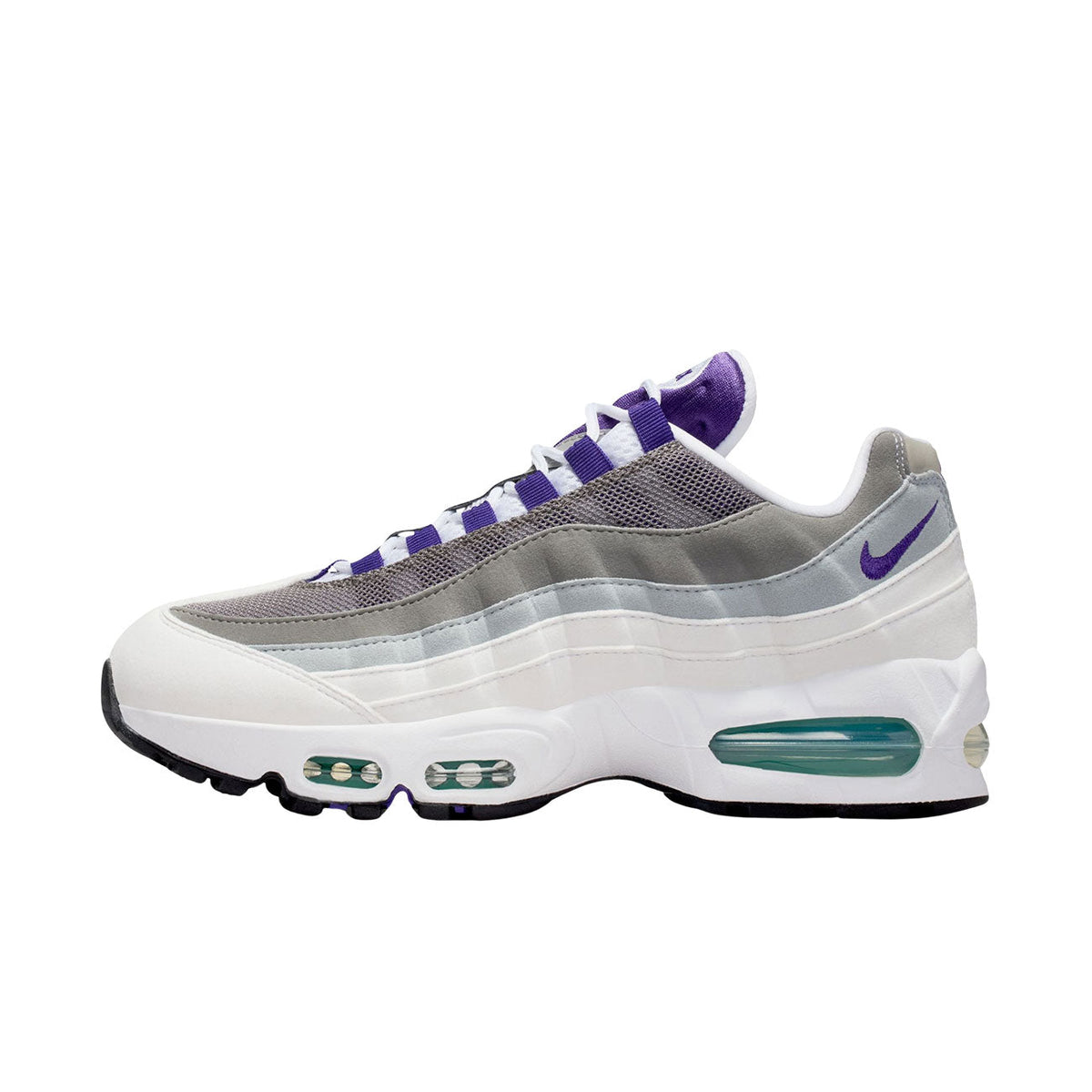Nike Air Max 95 Big Bubble (White/court Purple-emerald Green) for Women - product image from the listing.