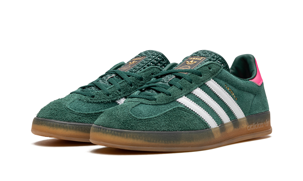 Women's GAZELLE INDOOR "Collegiate Green / Lucid Pink" IG5929 - product image from the listing.